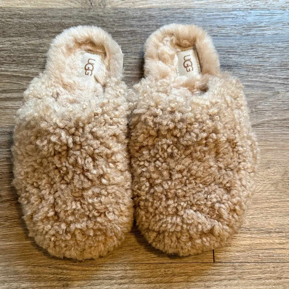 UGG Brown Plush Slippers - Picture 2 of 7